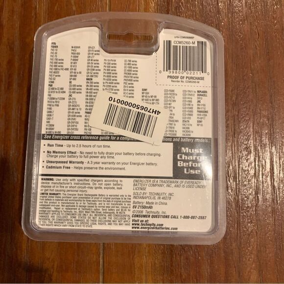 Energizer Cam Corder Rechargeable Battery In Box - Picture 3 of 3